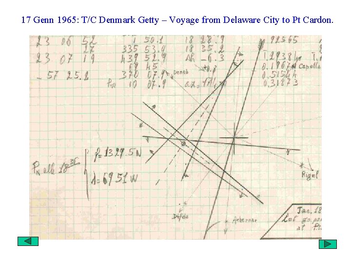 17 Genn 1965: T/C Denmark Getty – Voyage from Delaware City to Pt Cardon.