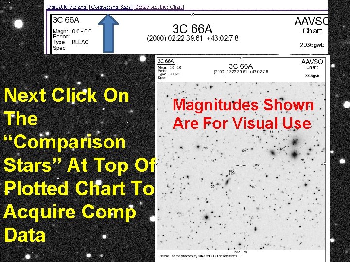 Next Click On The “Comparison Stars” At Top Of Plotted Chart To Acquire Comp