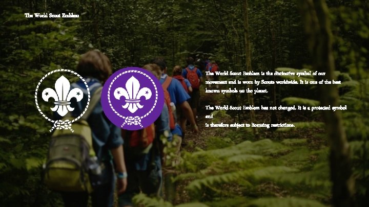 The World Scout Emblem is the distinctive symbol of our movement and is worn