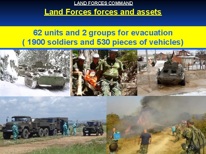 LAND FORCES COMMAND Land Forces forces and assets 62 units and 2 groups for