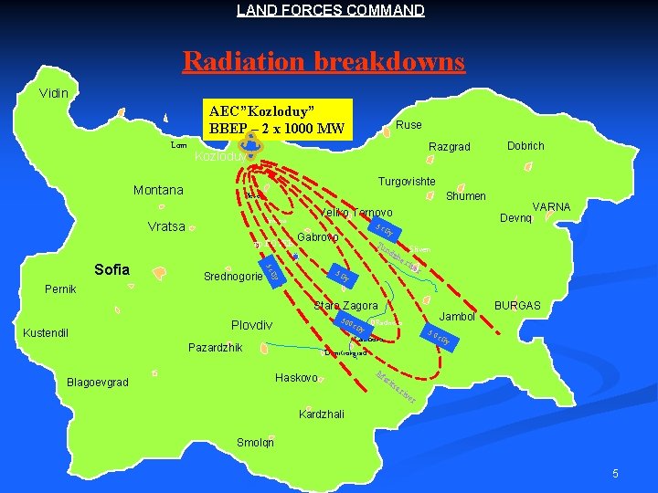 LAND FORCES COMMAND Radiation breakdowns Vidin AEC”Kozloduy” ВВЕР – 2 x 1000 MW Lom