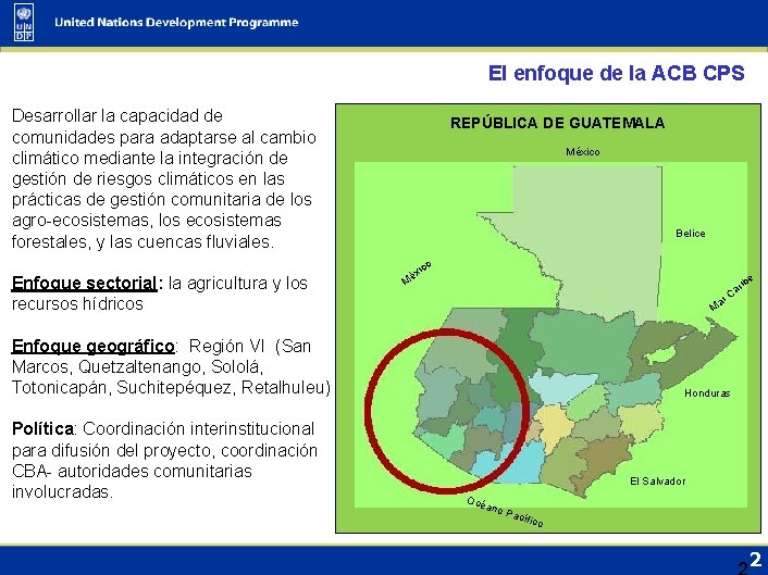 El enfoque de la ACB CPS Desarrollar la capacidad de comunidades para adaptarse al