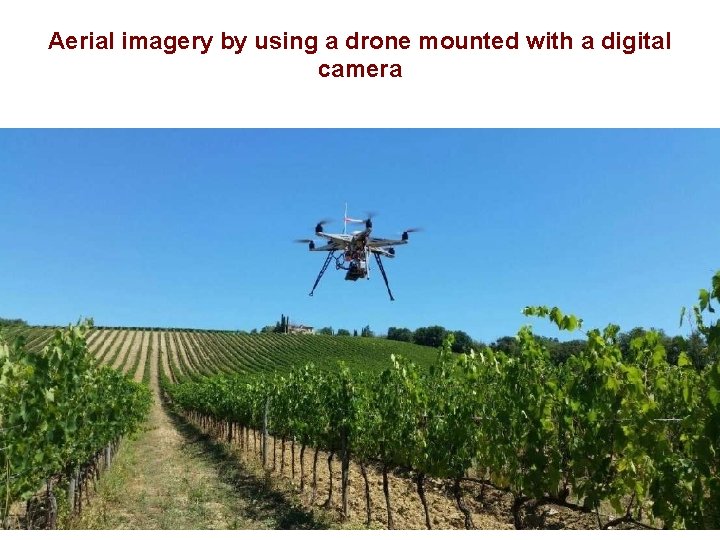 Aerial imagery by using a drone mounted with a digital camera Aerial imagery by using a drone mounted with a digital camera