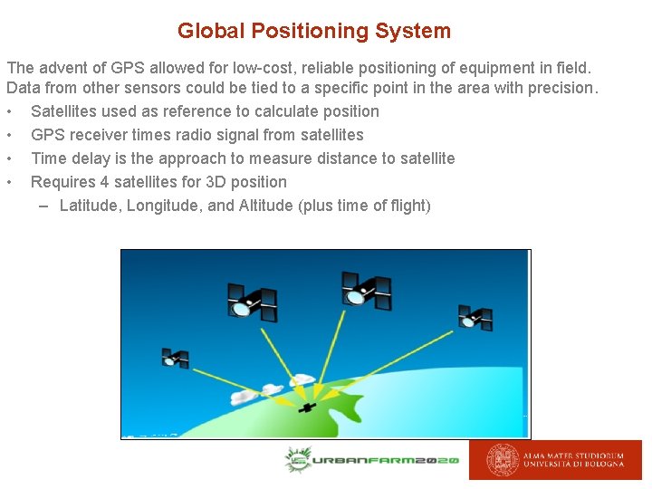 Global Positioning System The advent of GPS allowed for low-cost, reliable positioning of equipment Global Positioning System The advent of GPS allowed for low-cost, reliable positioning of equipment