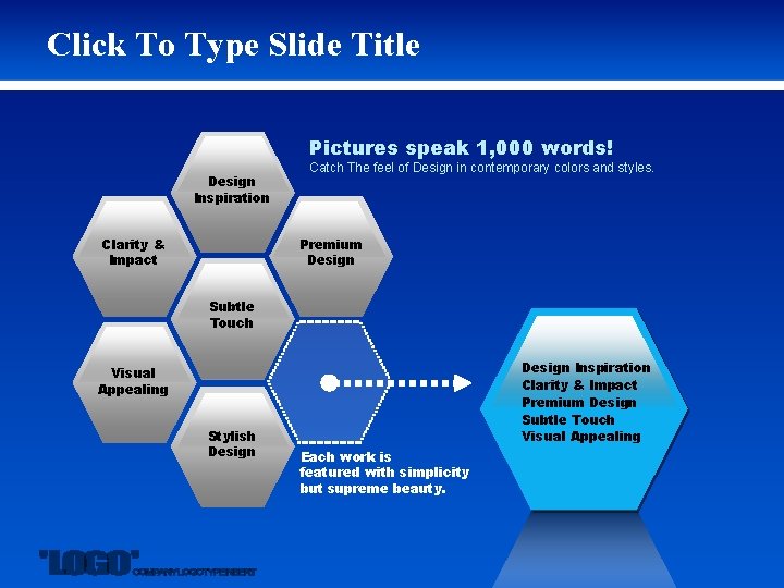 Click To Type Slide Title Pictures speak 1, 000 words! Design Inspiration Clarity &