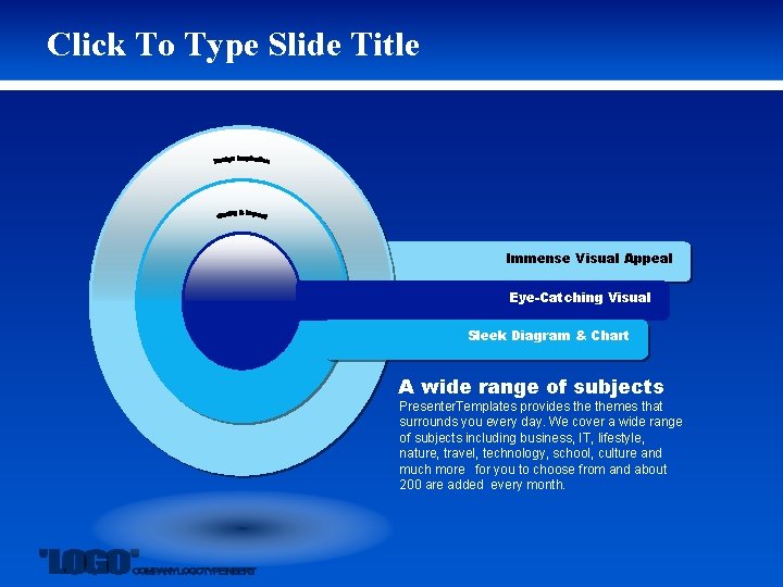 Click To Type Slide Title Immense Visual Appeal Eye-Catching Visual Sleek Diagram & Chart
