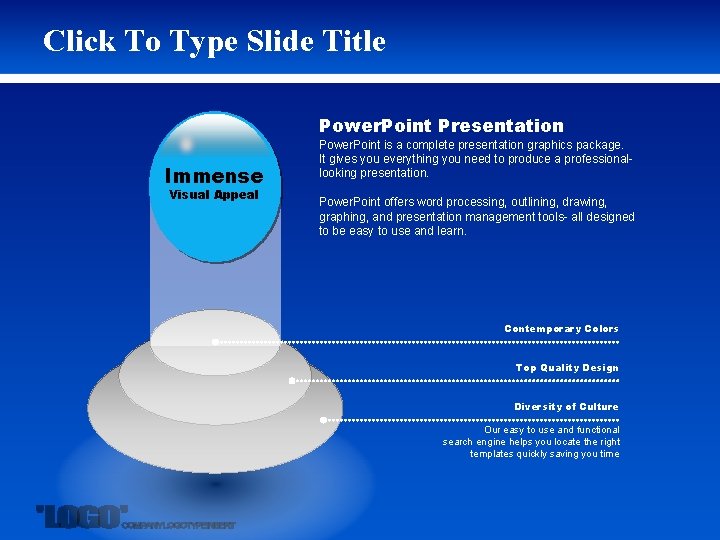 Click To Type Slide Title Power. Point Presentation Immense Visual Appeal Power. Point is