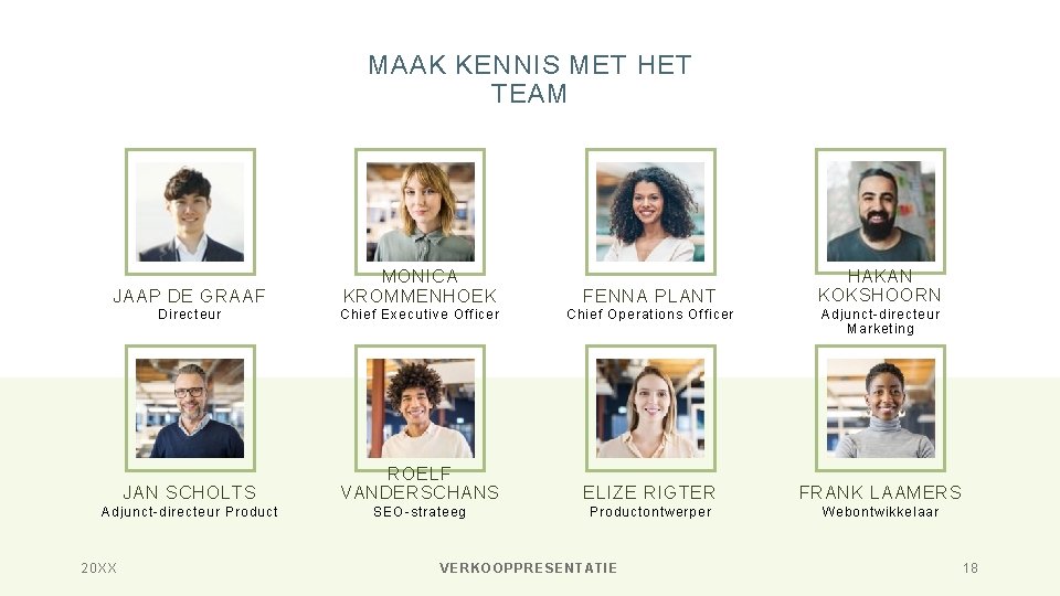 MAAK KENNIS MET HET TEAM HAKAN KOKSHOORN JAAP DE GRAAF MONICA KROMMENHOEK FENNA PLANT