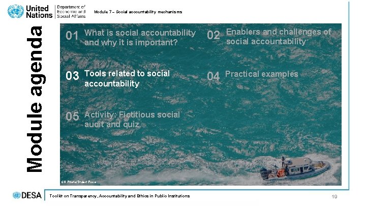 Module agenda Module 7 – Social accountability mechanisms 01 What is social accountability and