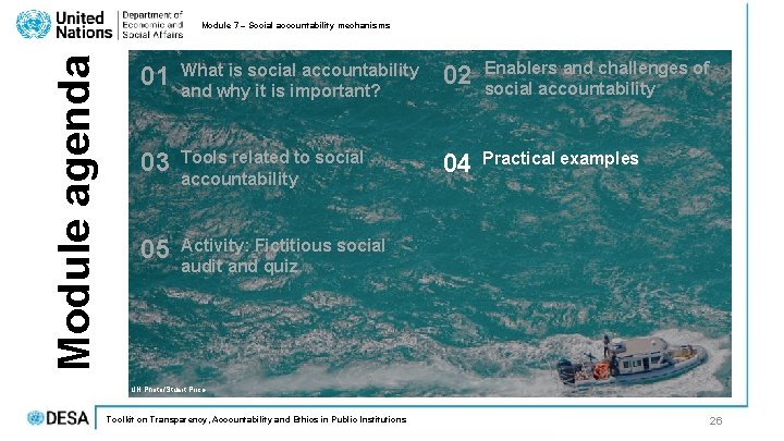 Module agenda Module 7 – Social accountability mechanisms 01 What is social accountability and