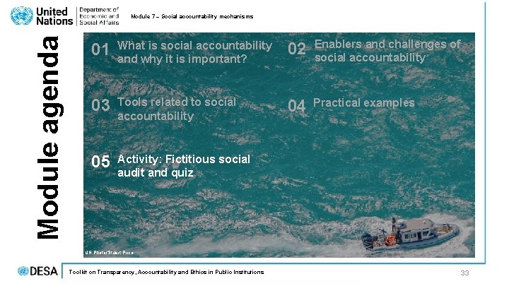 Module agenda Module 7 – Social accountability mechanisms 01 What is social accountability and