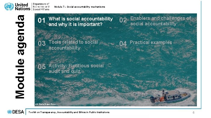 Module agenda Module 7 – Social accountability mechanisms 01 What is social accountability and