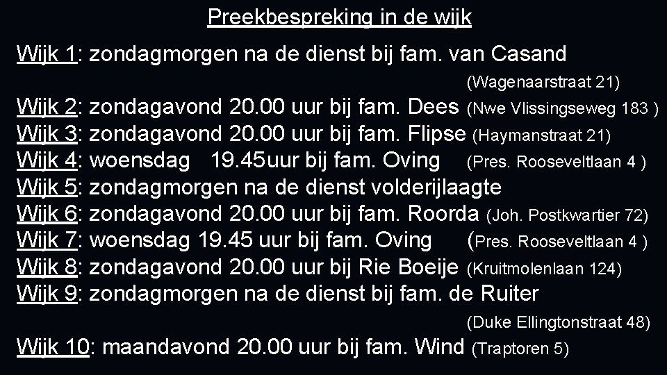 Preekbespreking in de wijk Wijk 1: zondagmorgen na de dienst bij fam. van Casand