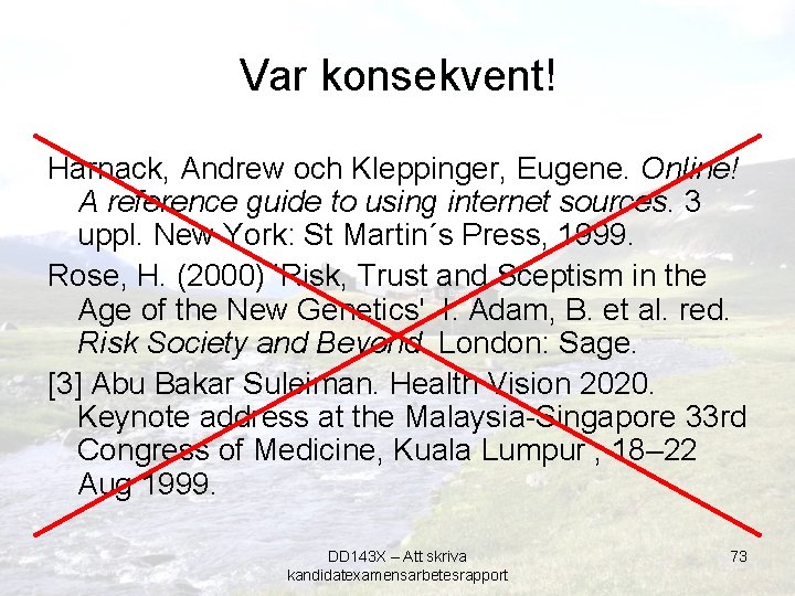 Var konsekvent! Harnack, Andrew och Kleppinger, Eugene. Online! A reference guide to using internet