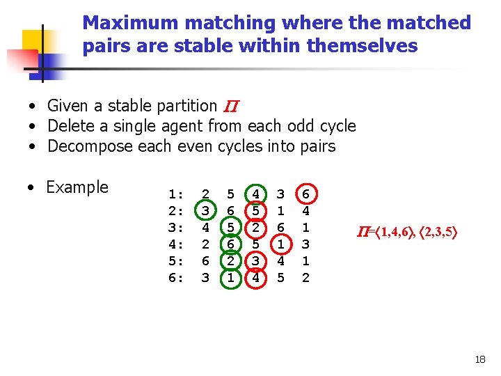 Maximum matching where the matched pairs are stable within themselves • Given a stable