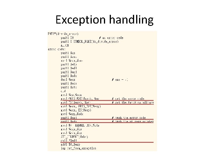 Exception handling 