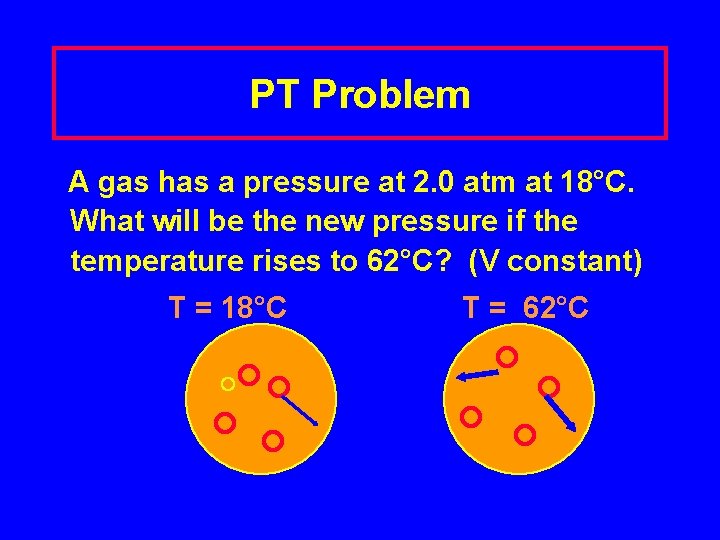 PT Problem A gas has a pressure at 2. 0 atm at 18°C. What