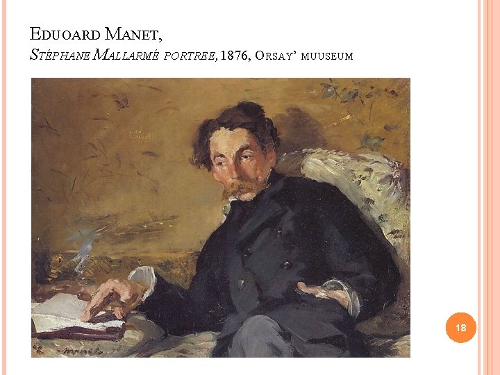 EDUOARD MANET, STÉPHANE MALLARMÉ PORTREE, 1876, ORSAY’ MUUSEUM 18 