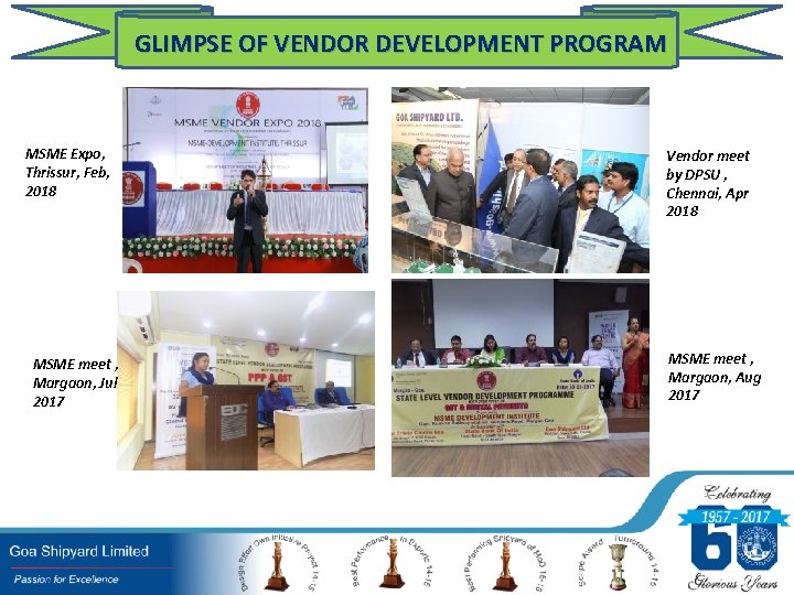 GLIMPSE OF VENDOR DEVELOPMENT PROGRAM MSME Expo, Thrissur, Feb, 2018 MSME meet , Margaon,