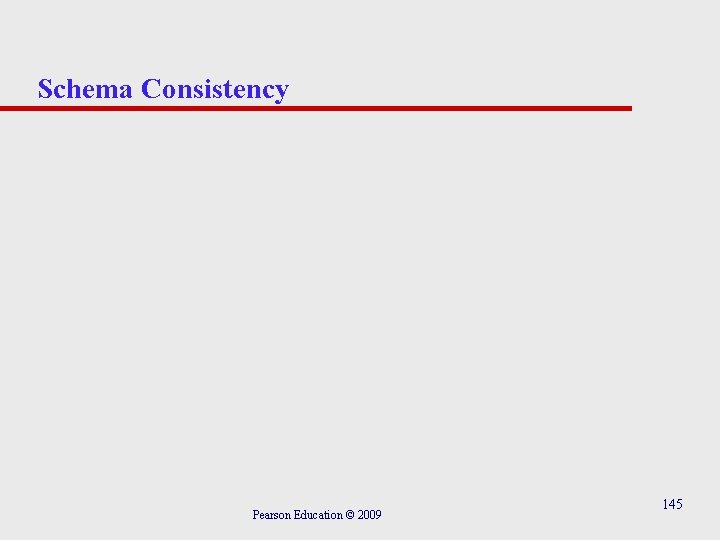 Schema Consistency Pearson Education © 2009 145 