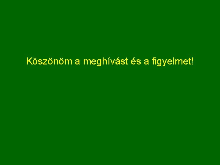 Köszönöm a meghívást és a figyelmet! 