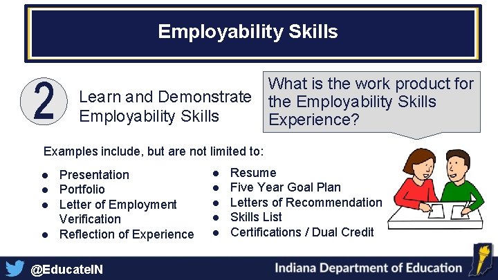 Employability Skills What is the work product for Learn and Demonstrate the Employability Skills Employability Skills What is the work product for Learn and Demonstrate the Employability Skills