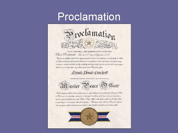 Proclamation 