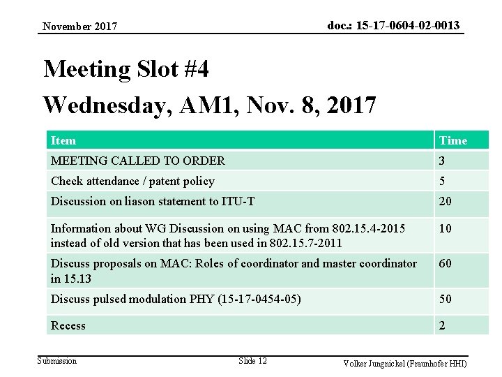 doc. : 15 -17 -0604 -02 -0013 November 2017 Meeting Slot #4 Wednesday, AM