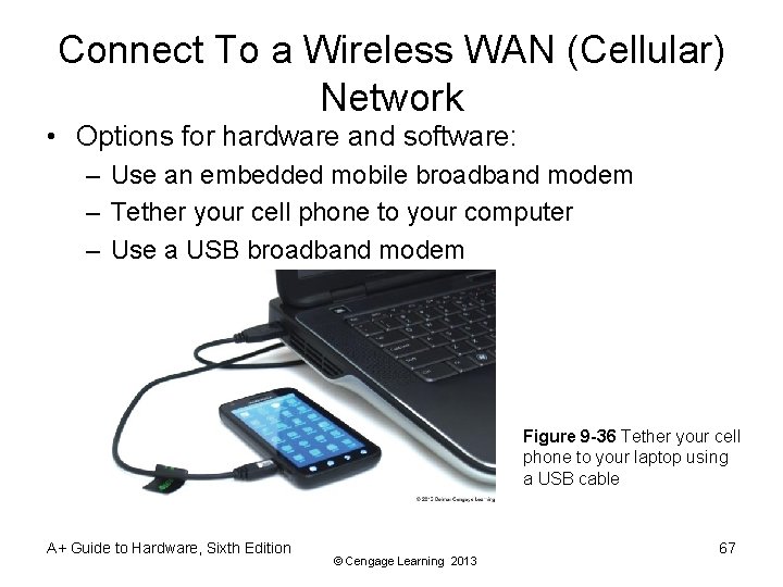 Connect To a Wireless WAN (Cellular) Network • Options for hardware and software: –