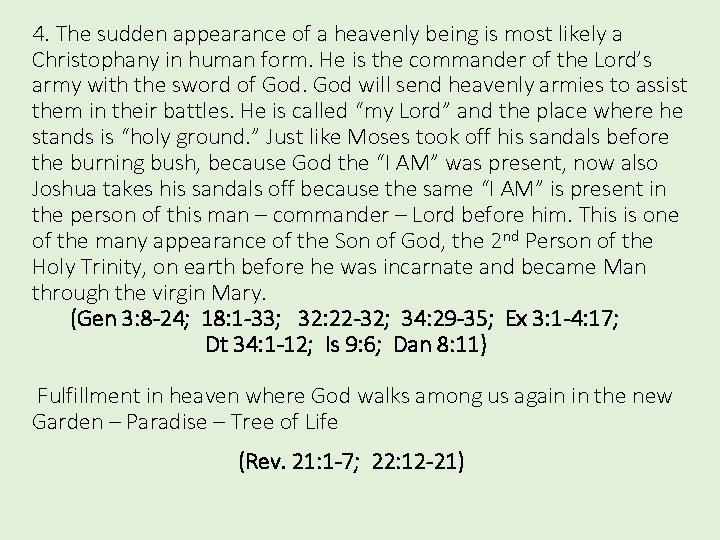 4. The sudden appearance of a heavenly being is most likely a Christophany in