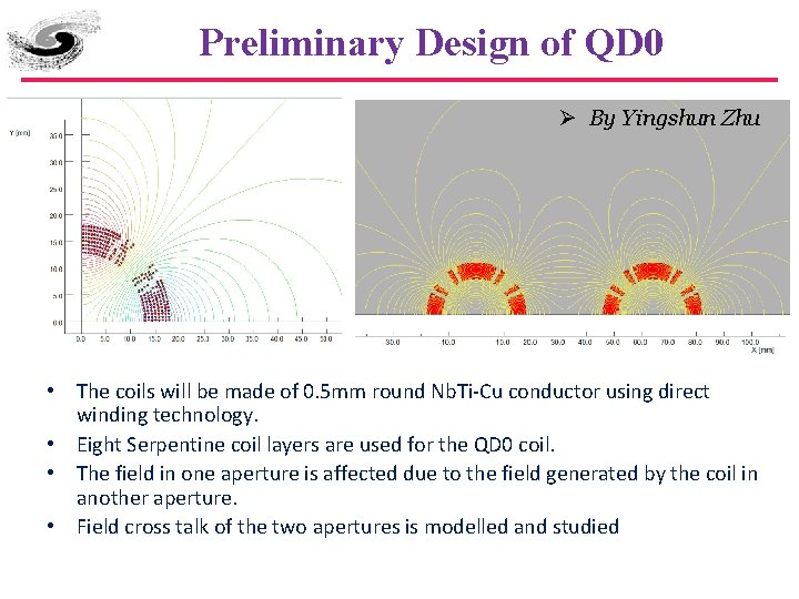 Preliminary Design of QD 0 Ø By Yingshun Zhu • The coils will be
