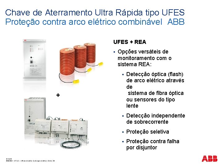 Chave de Aterramento Ultra Rápida tipo UFES Proteção contra arco elétrico combinável ABB UFES