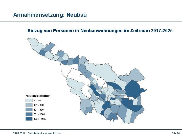 Annahmensetzung: Neubau Einzug von Personen in Neubauwohnungen im Zeitraum 2017 -2025 29. 05. 2018