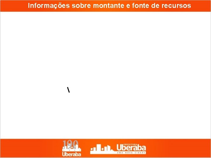 Informações sobre montante e fonte de recursos 