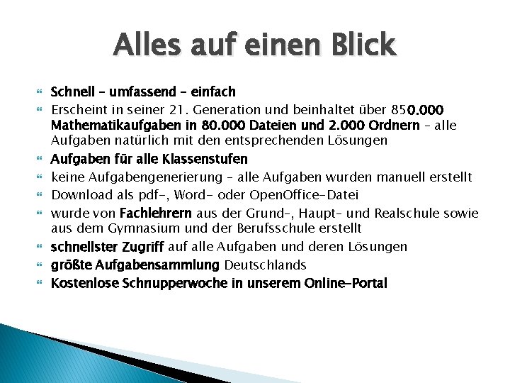 Alles auf einen Blick Schnell – umfassend – einfach Erscheint in seiner 21. Generation
