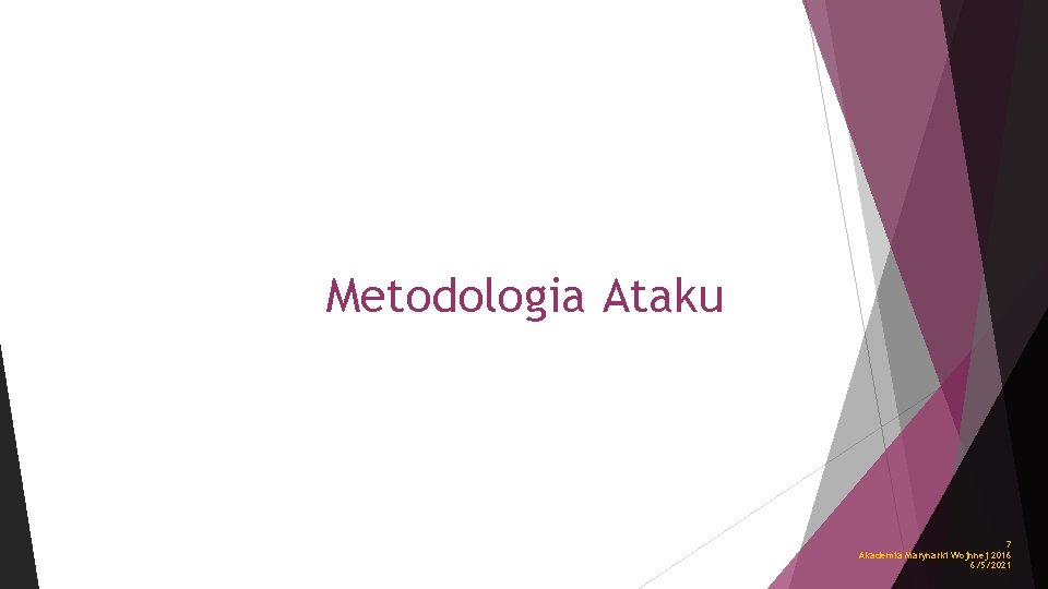 Metodologia Ataku 7 Akademia Marynarki Wojnnej 2016 6/5/2021 