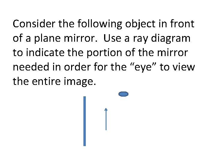 Consider the following object in front of a plane mirror. Use a ray diagram