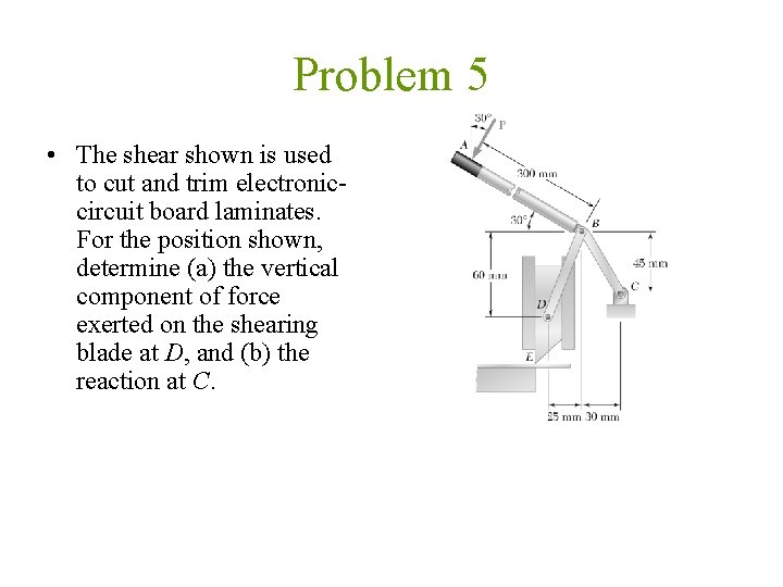 Problem 5 • The shear shown is used to cut and trim electroniccircuit board