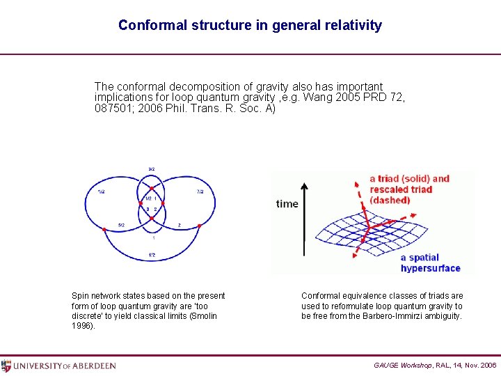 Conformal structure in general relativity The conformal decomposition of gravity also has important implications