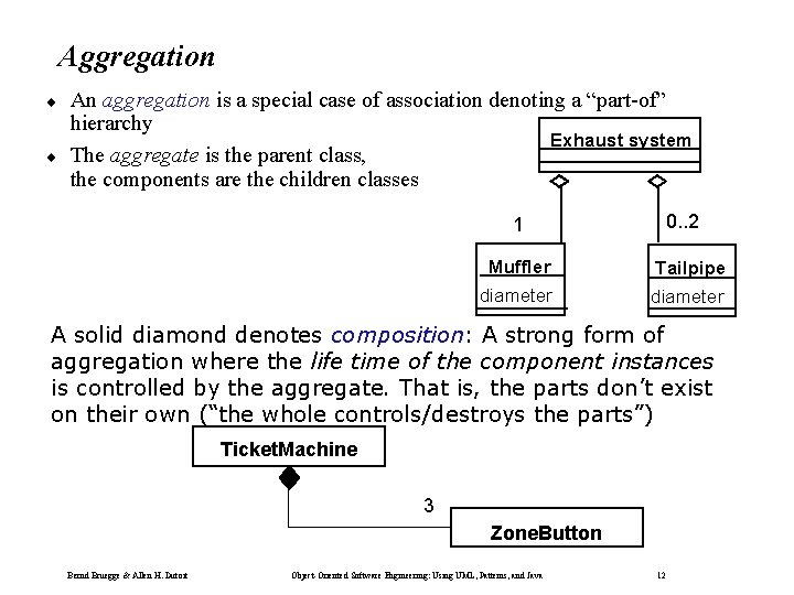 Aggregation ¨ ¨ An aggregation is a special case of association denoting a “part-of”