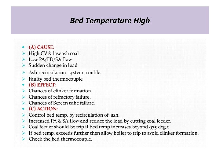 Bed Temperature High 