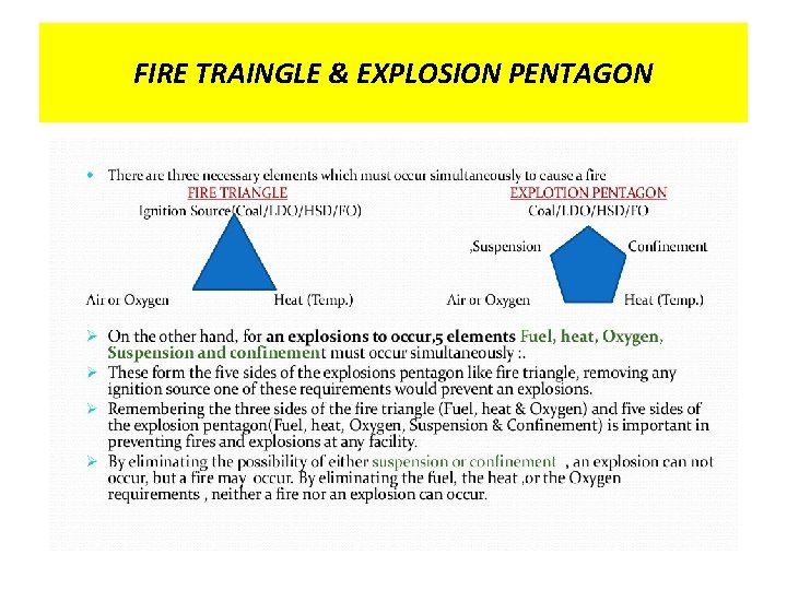 FIRE TRAINGLE & EXPLOSION PENTAGON 