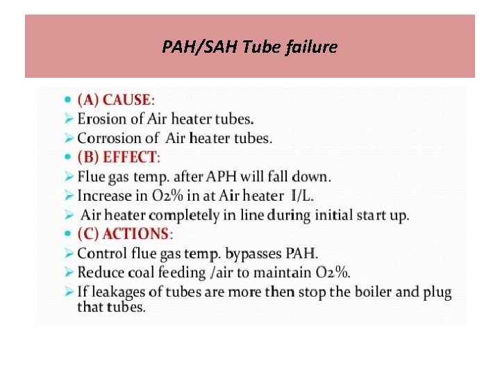 PAH/SAH Tube failure 