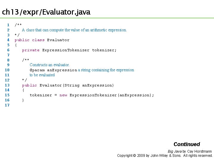 ch 13/expr/Evaluator. java 1 2 3 4 5 6 7 8 9 10 11