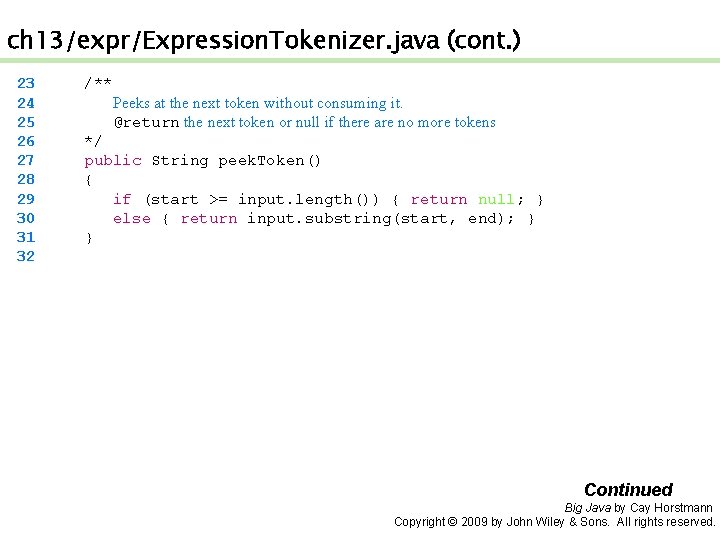 ch 13/expr/Expression. Tokenizer. java (cont. ) 23 24 25 26 27 28 29 30