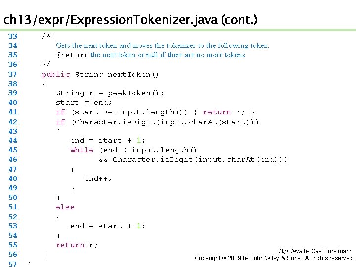 ch 13/expr/Expression. Tokenizer. java (cont. ) 33 34 35 36 37 38 39 40