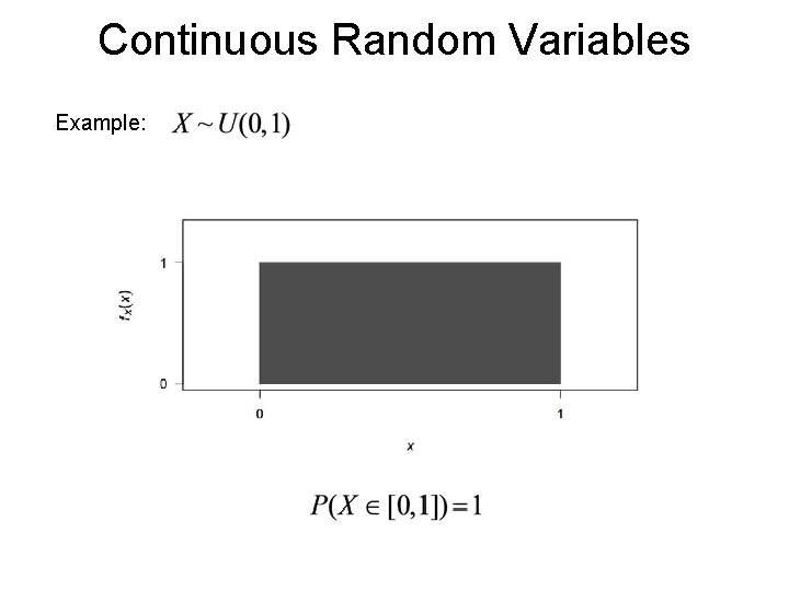 Continuous Random Variables Example: Continuous Random Variables Example: