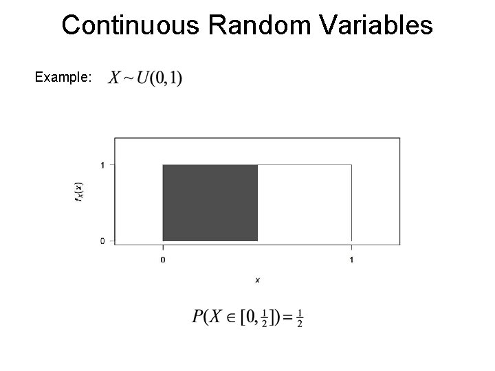 Continuous Random Variables Example: Continuous Random Variables Example: