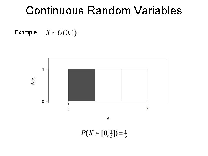 Continuous Random Variables Example: Continuous Random Variables Example: