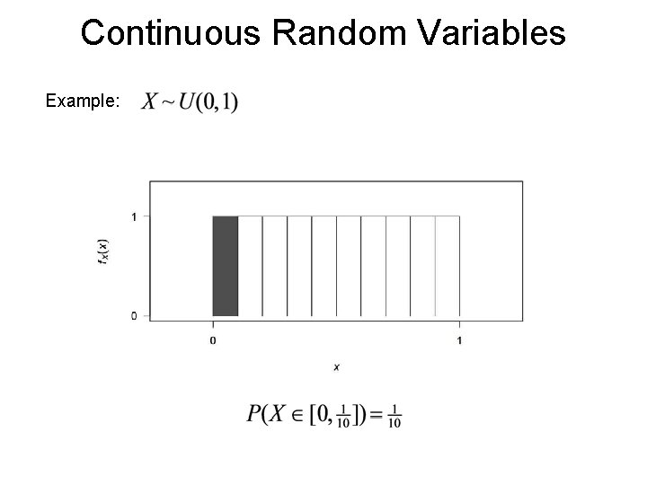 Continuous Random Variables Example: Continuous Random Variables Example: